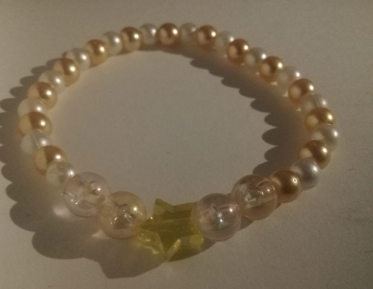 
                  
                    Handmade Gold and Pearl Beaded Bracelet | Unisex | XS,S,M,L,XL,XXL.
                  
                