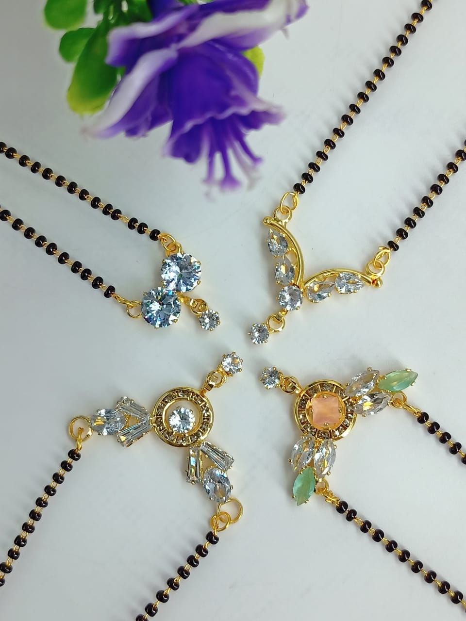 Traditional & Fancy Gold Plated Designer Mangalsutra Collection with AD Stones