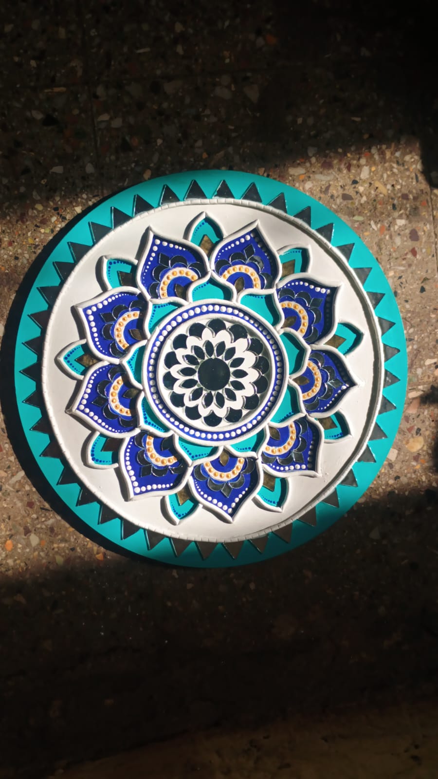 
                  
                    Teal & Blue 12-Inch Mirror Mandala Wall Art
                  
                