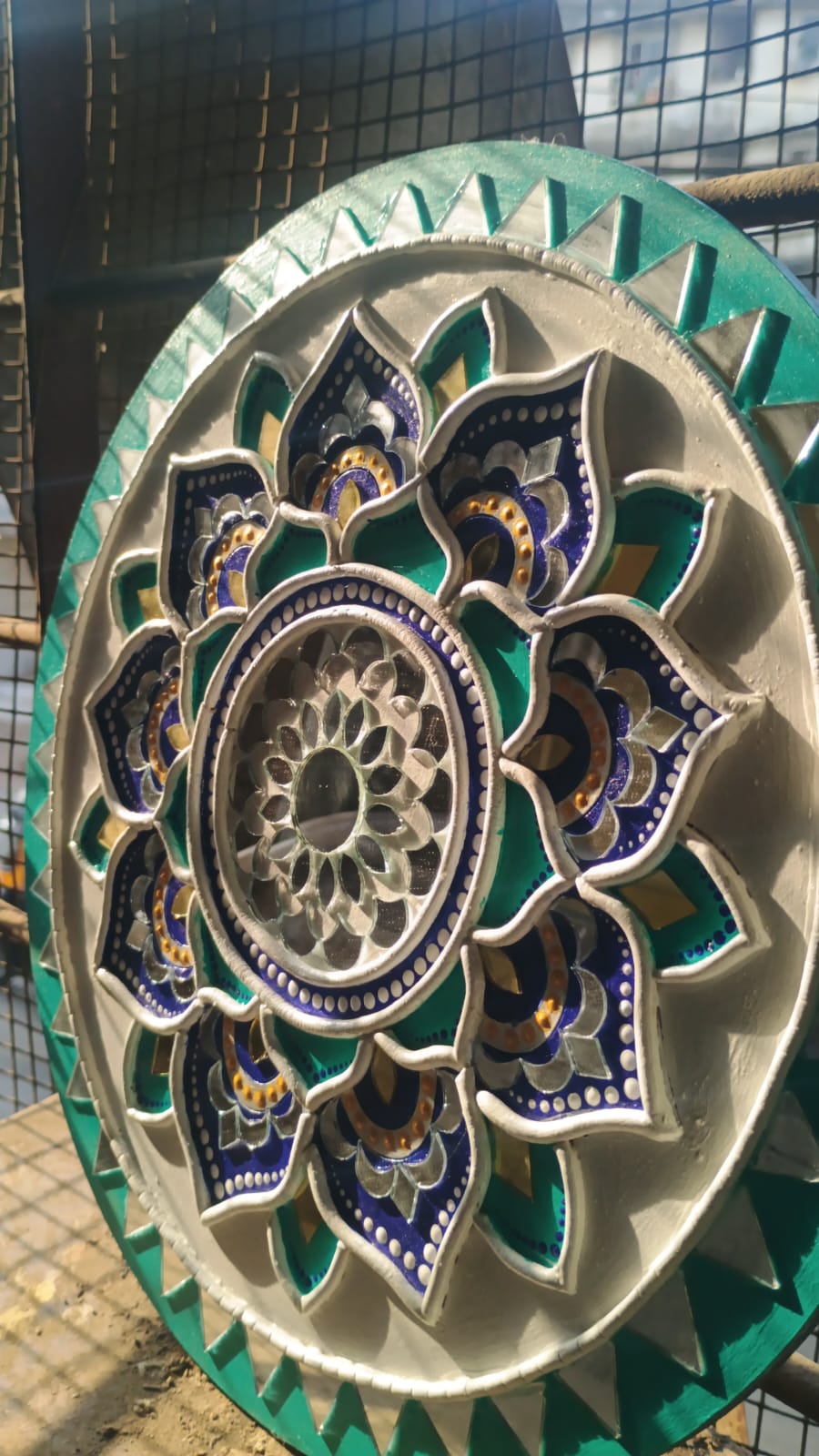 
                  
                    Teal & Blue 12-Inch Mirror Mandala Wall Art
                  
                