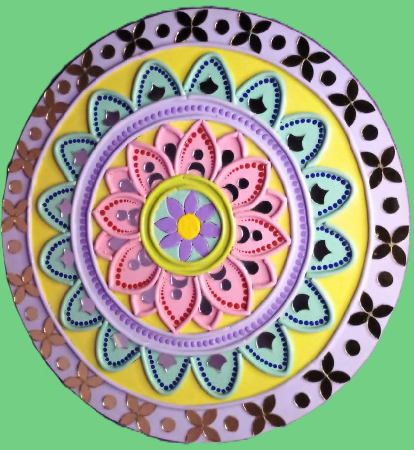 
                  
                    12-Inch Pastel Mirror Mandala – MDF Wall Art in Lippan-Inspired Style
                  
                