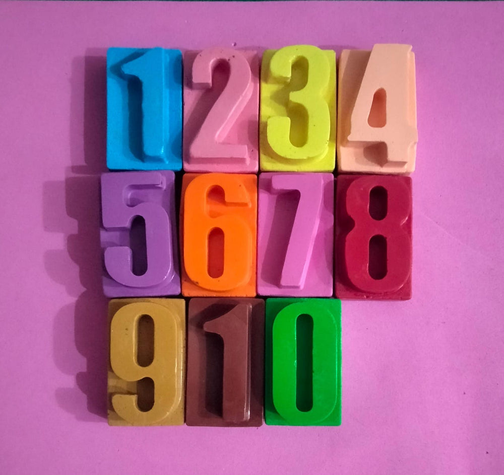 Handmade Non Toxic Number Shaped Crayons Set 1 to 10