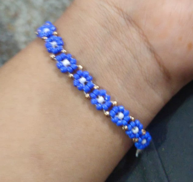 
                  
                    Bluey Blooms Seed Bead Bracelet (with size adjuster)
                  
                