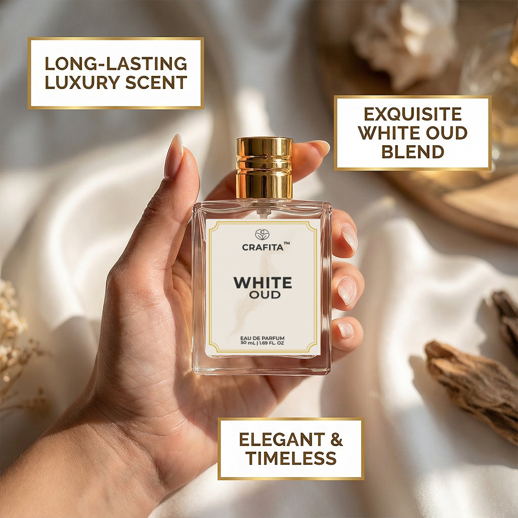 
                  
                    Crafita Luxury White Oud | Premium Unisex EDP Long-Lasting Fragrance - 50 ml Great for Everyone Use
                  
                