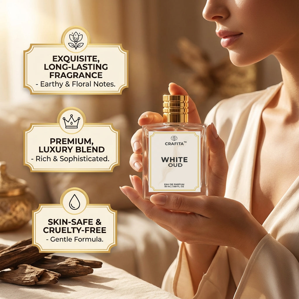
                  
                    Crafita Luxury White Oud | Premium Unisex EDP Long-Lasting Fragrance - 50 ml Great for Everyone Use
                  
                