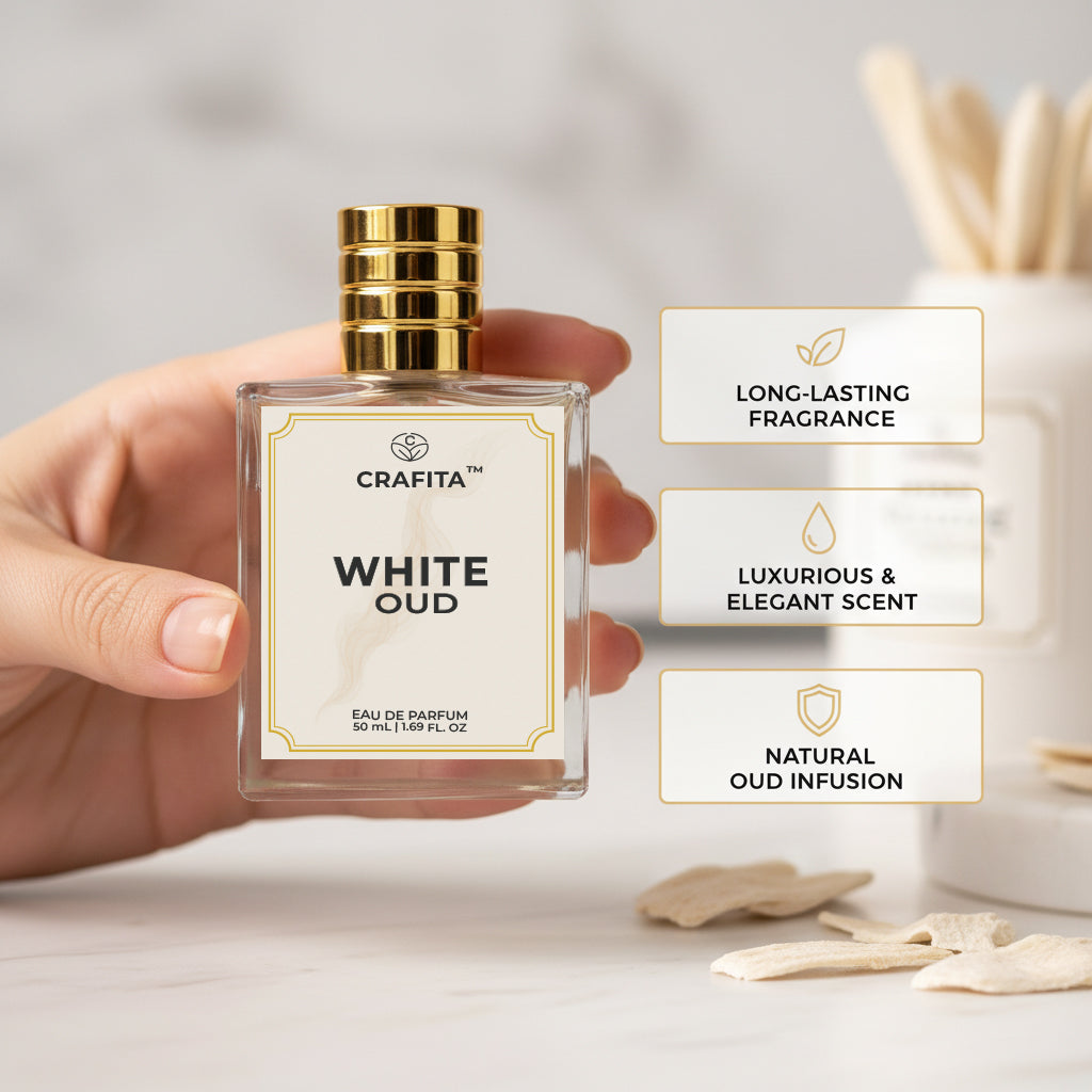 
                  
                    Crafita Luxury White Oud | Premium Unisex EDP Long-Lasting Fragrance - 50 ml Great for Everyone Use
                  
                