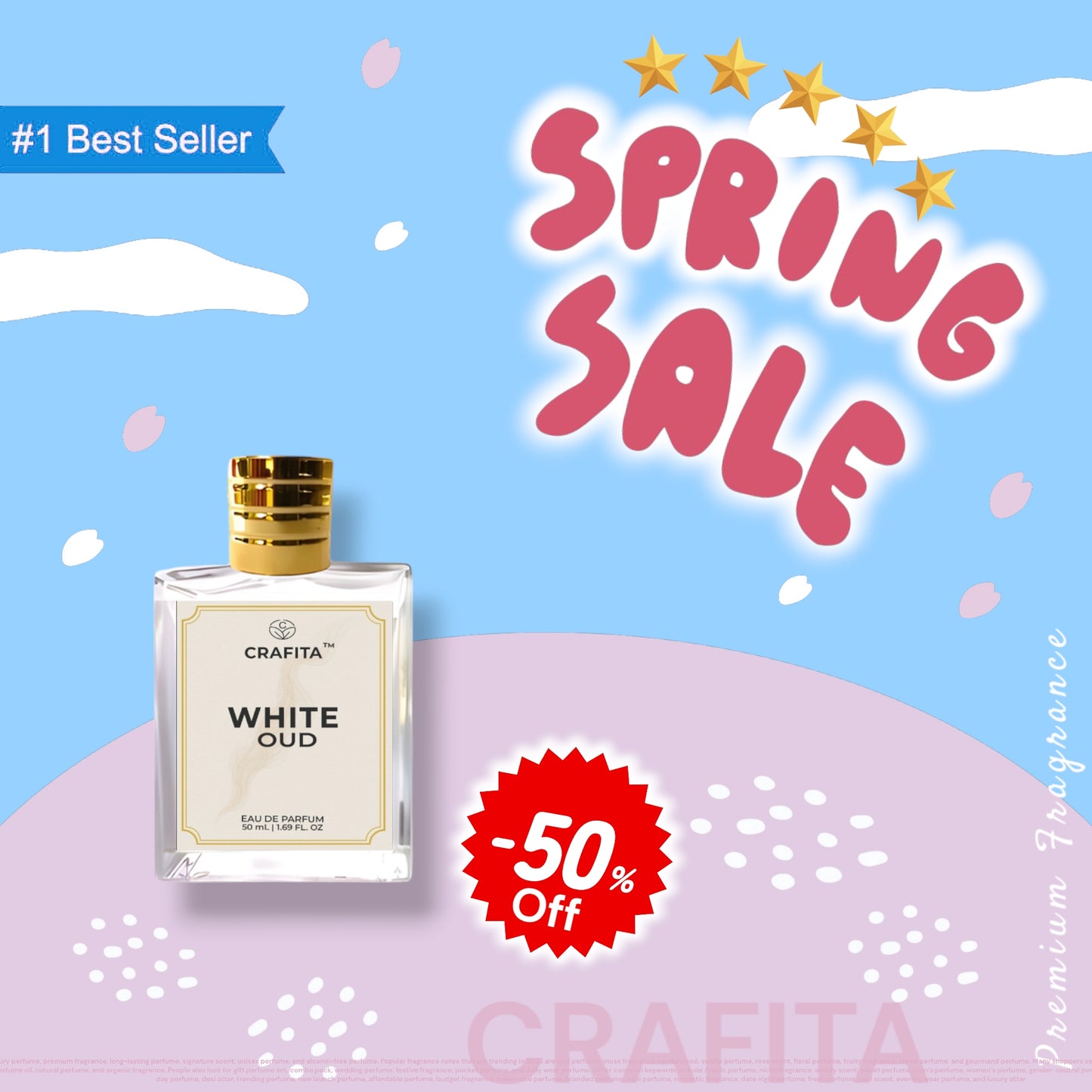 
                  
                    Crafita Luxury White Oud | Premium Unisex EDP Long-Lasting Fragrance - 50 ml Great for Everyone Use
                  
                