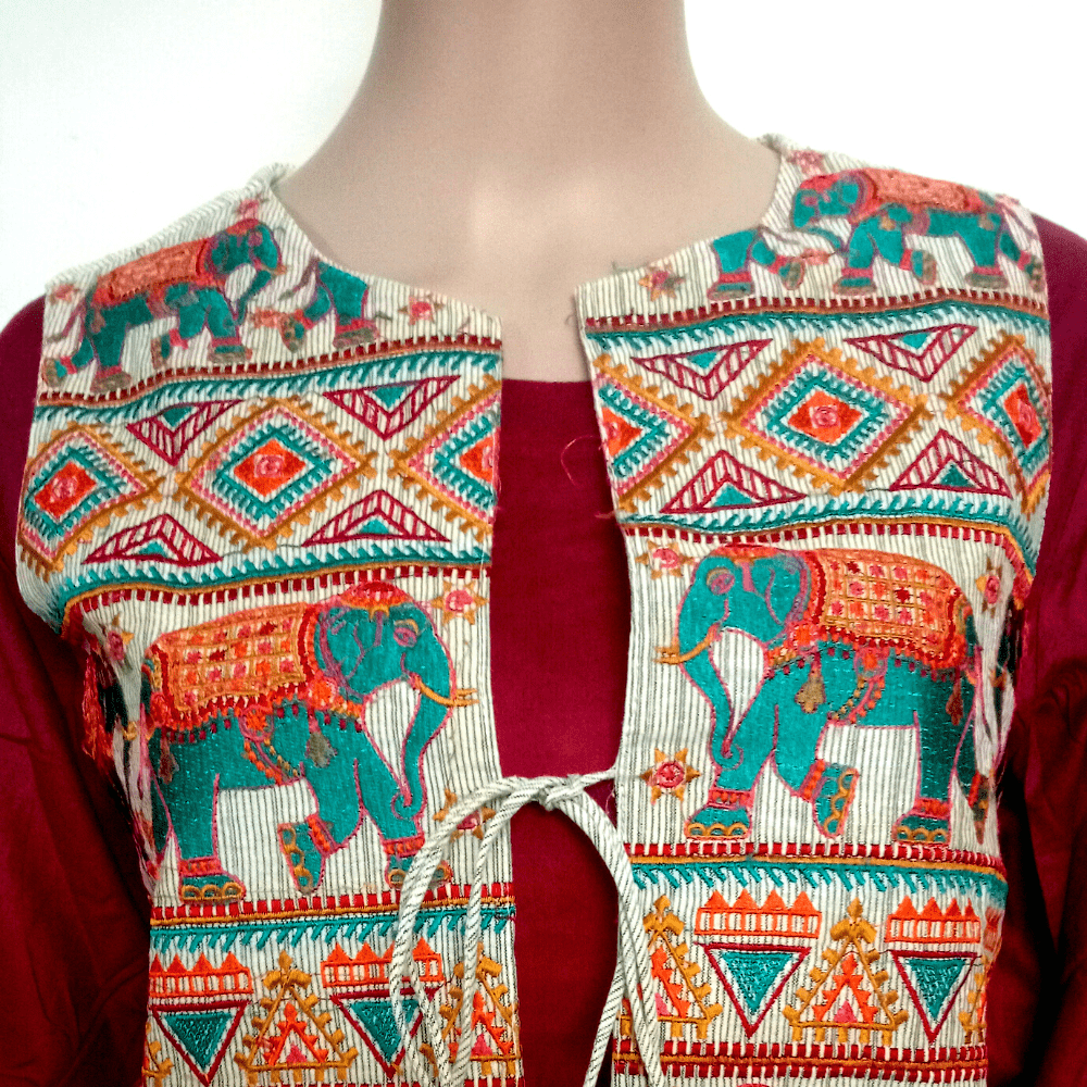 
                  
                    Long Kurti with Embroidered Jacket
                  
                