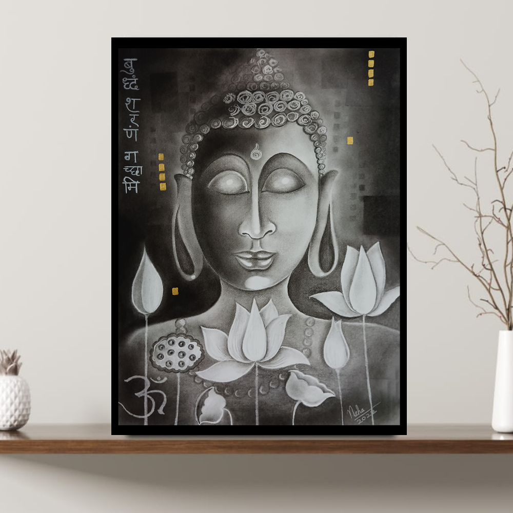 Buddha - Charcoal Painting
