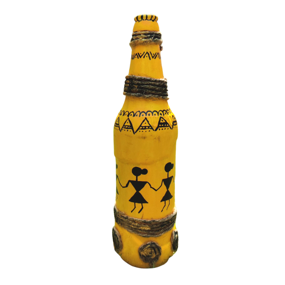 
                  
                    Yellow Handpainted Decorative Bottle
                  
                