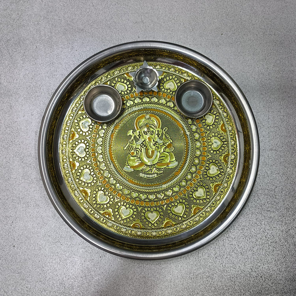 Pooja Thali - Antique Meena work