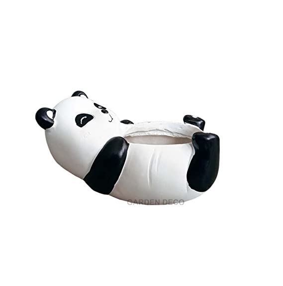 GARDEN DECO Cute Panda Resin Pot