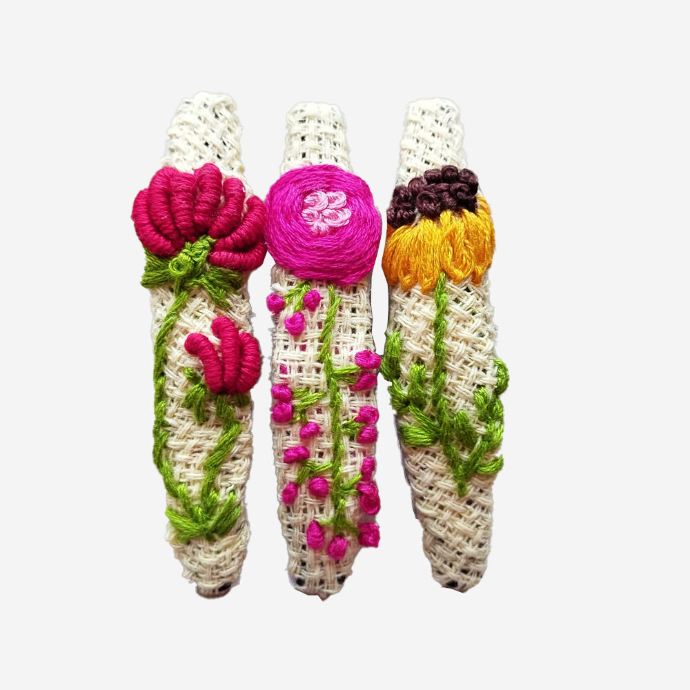Embroidered Colourful Hair Clip