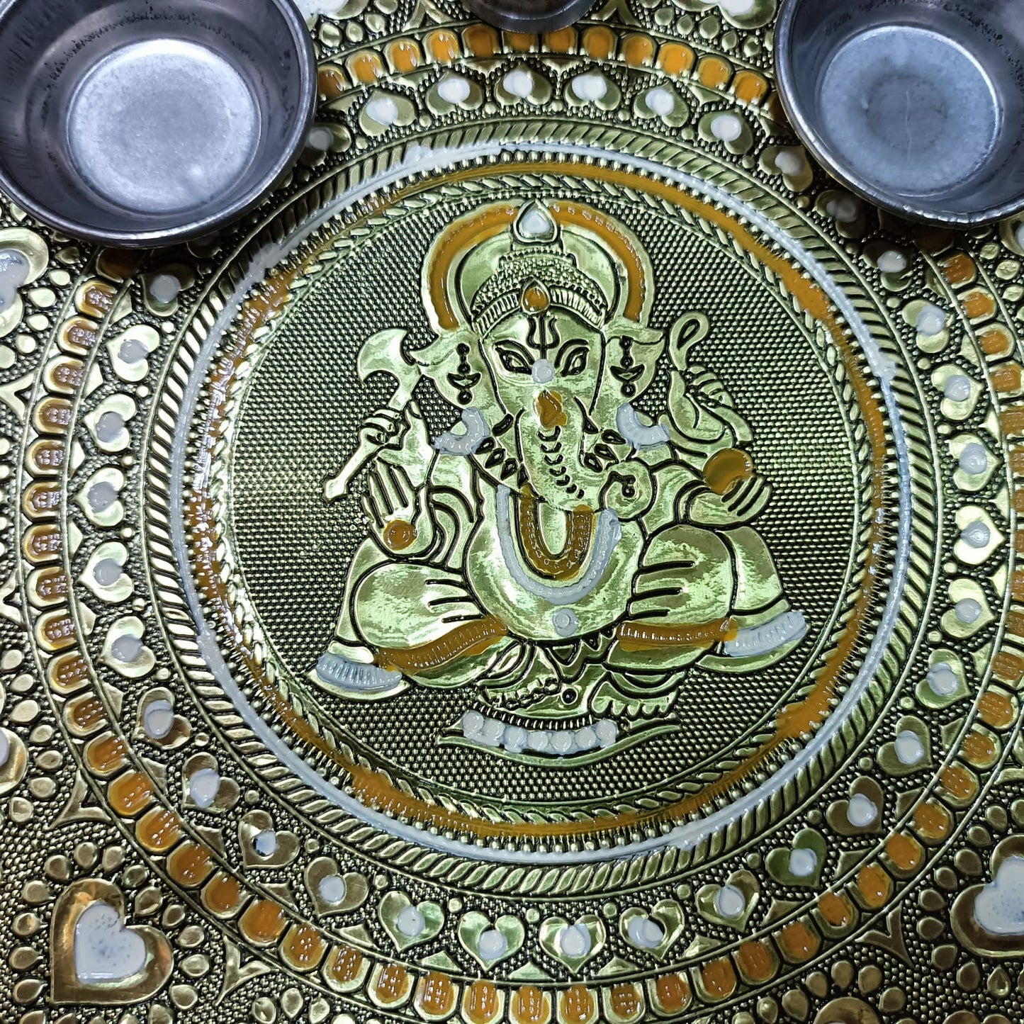 
                  
                    Pooja Thali - Antique Meena work
                  
                