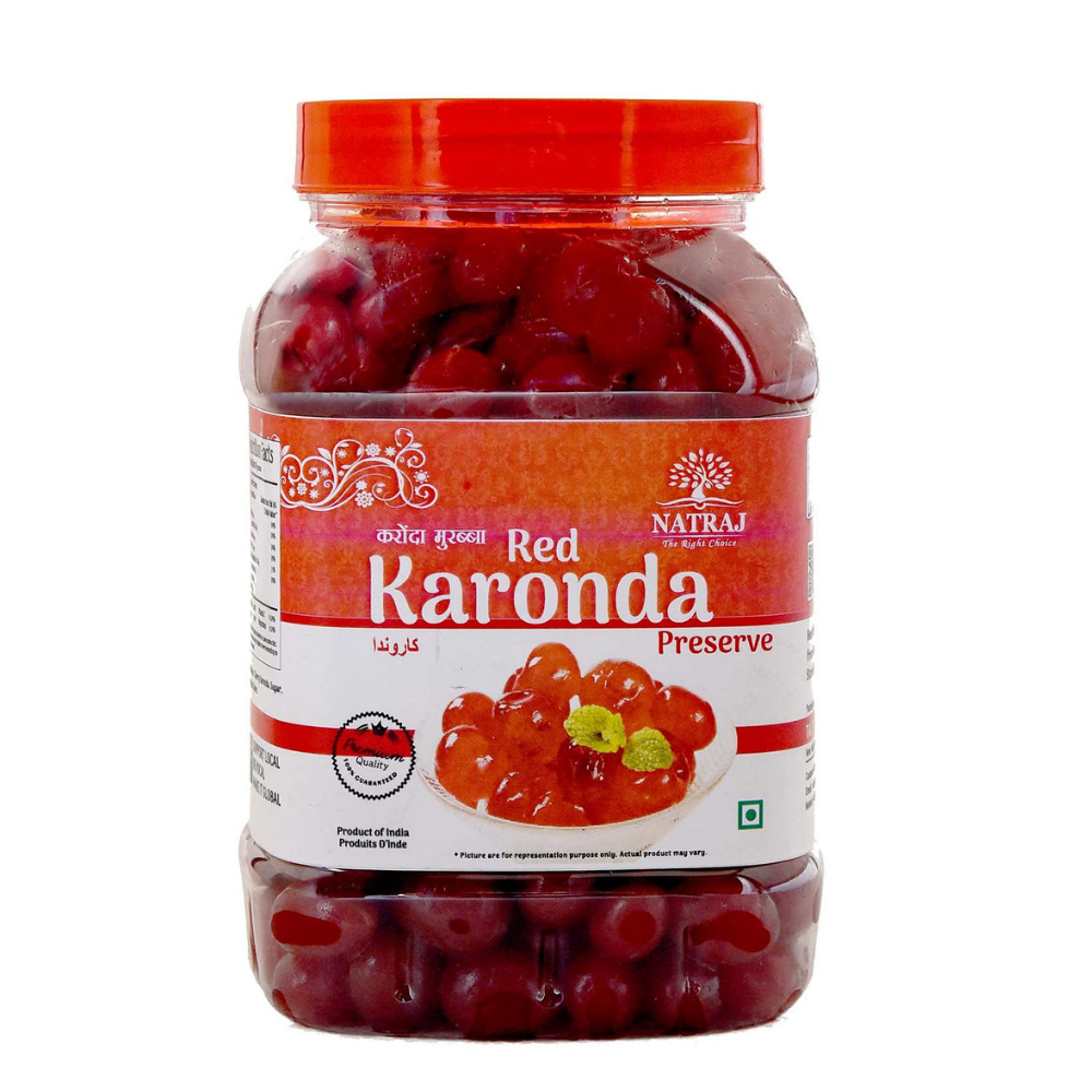 NATRAJ The Right Choice Candied Karonda Red Cherries|Glazed Candied Cherry|Murabba Karonda Glazed|Ideal for Cakes & Cookies Decoration (800g)