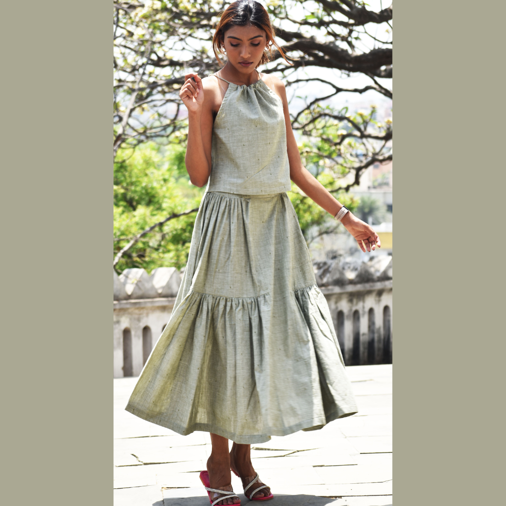 Cotton long skirt with top deals