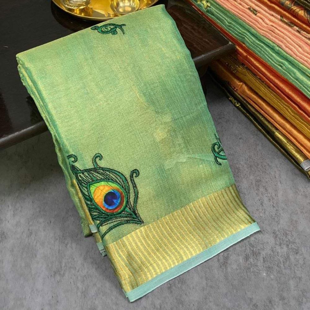 
                  
                    Tissue Linen Saree
                  
                