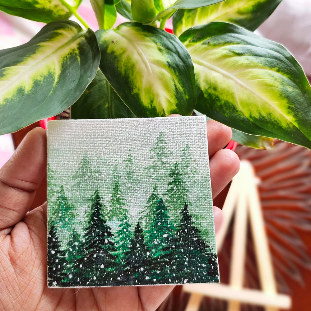 
                  
                    Hand-Painted Mini Canvas Artwork With One Easel
                  
                