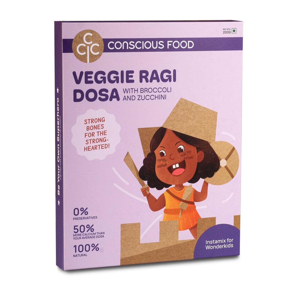 
                  
                    Conscious Food For Kids Veggie Ragi Dosa Mix with Broccoli and Zucchini (200g)
                  
                