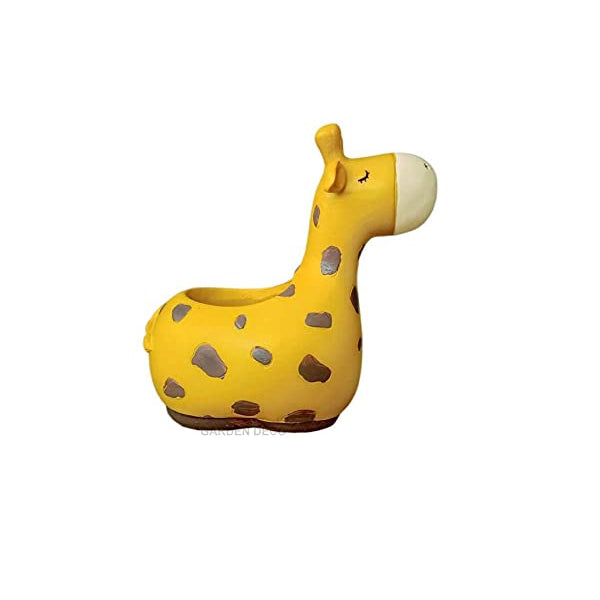 GARDEN DECO Cute Giraffe Resin Pot