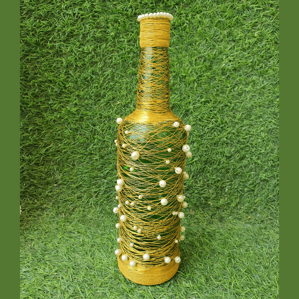 Golden Bottle With Pearls
