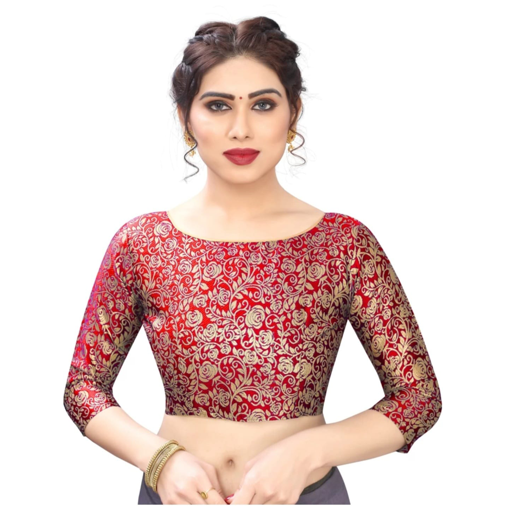 Jacquard Red Stitched Blouse