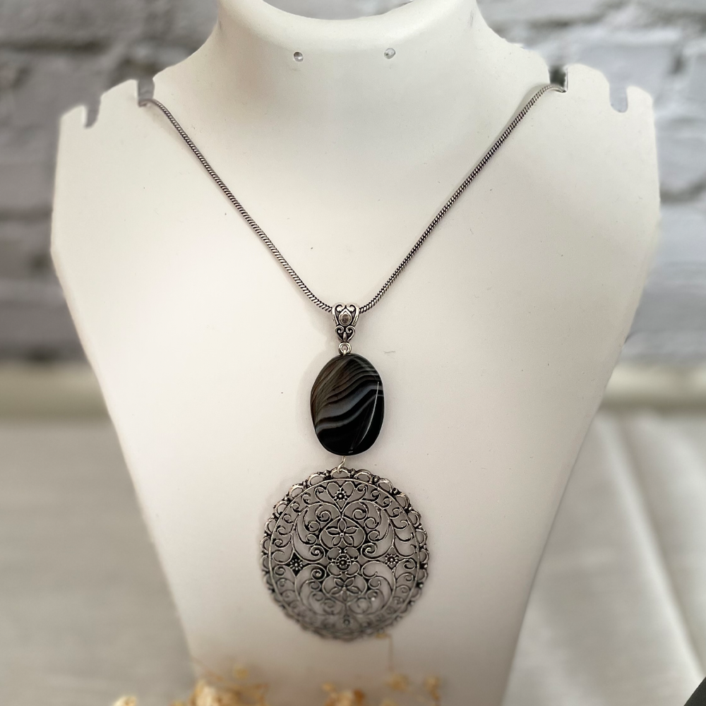 Natural Black Beauty Handcrafted Pendant