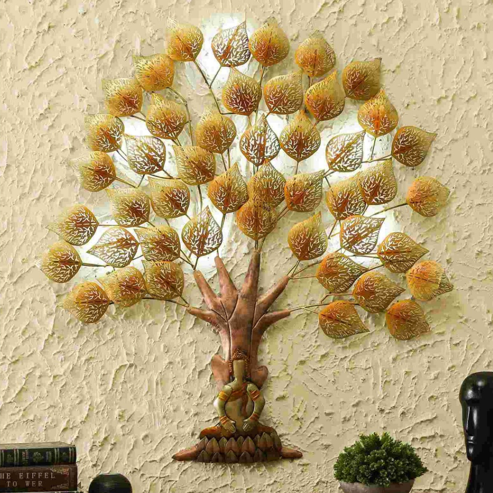 
                  
                    LED Light Equipped Golden Leaves Tree for Wall
                  
                