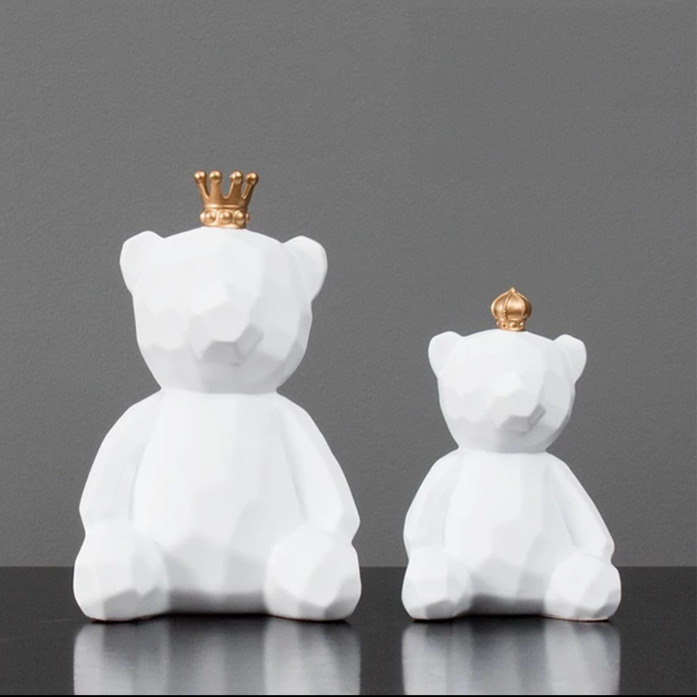 Crown Bear Showpieces (Set of 2)