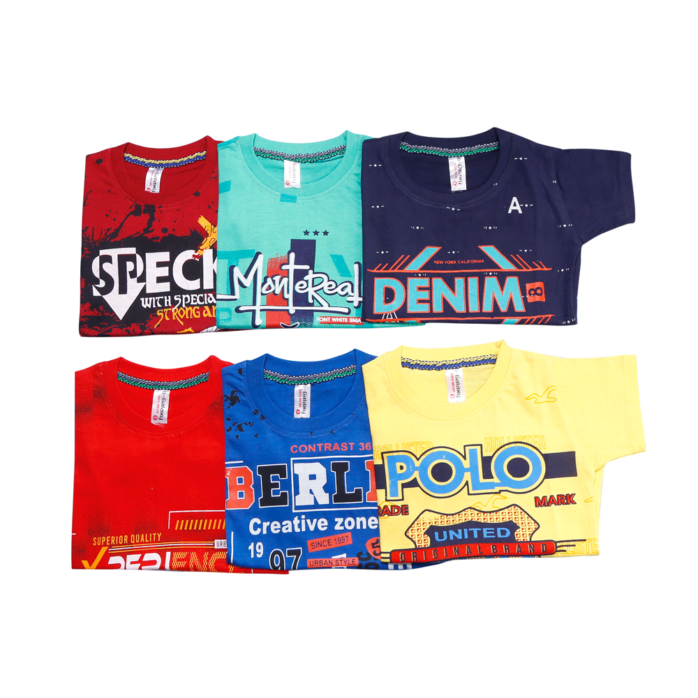 
                  
                    Boys Printed Cotton T-Shirt (Pack of 6)
                  
                