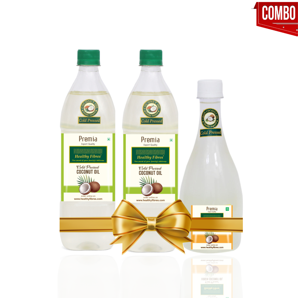 Healthy Fibres Coconut Oil 1 ltr (2) & Virgin Coconut Oil Combo