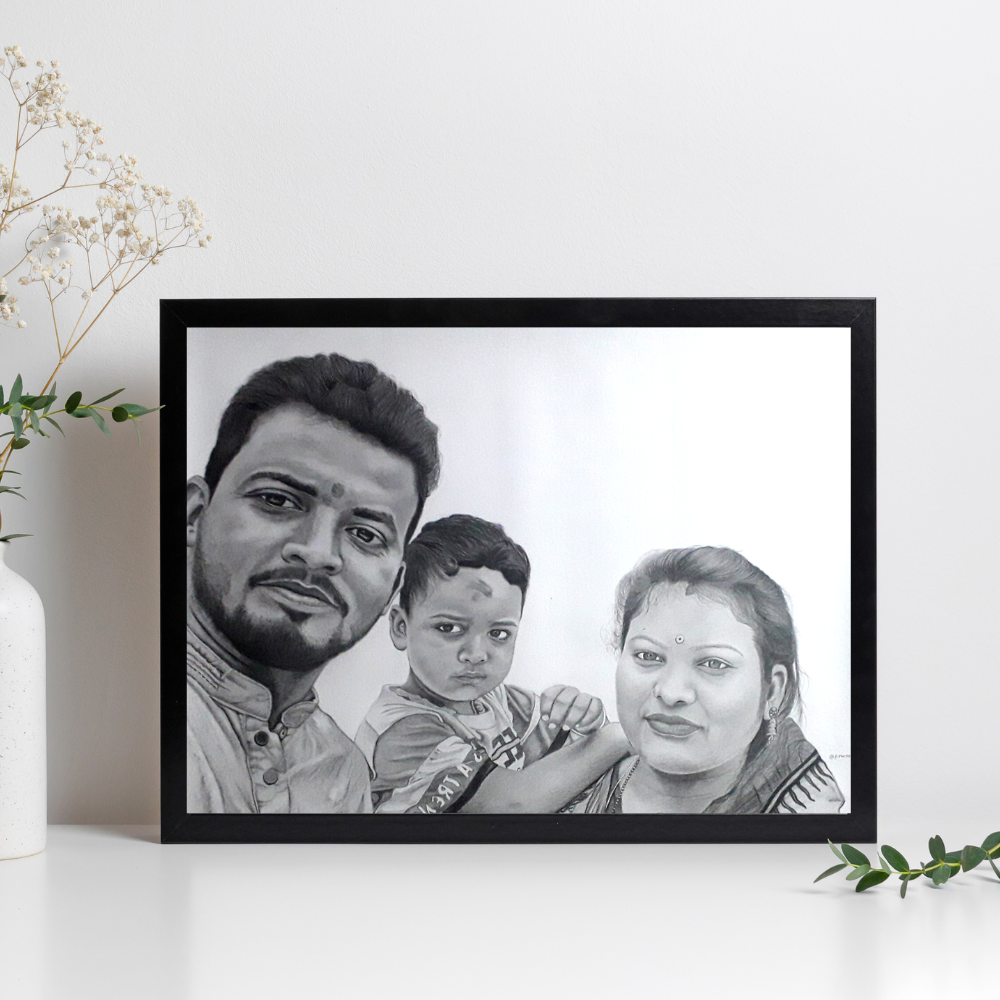 
                  
                    Triple Face Family Portrait With Frame
                  
                