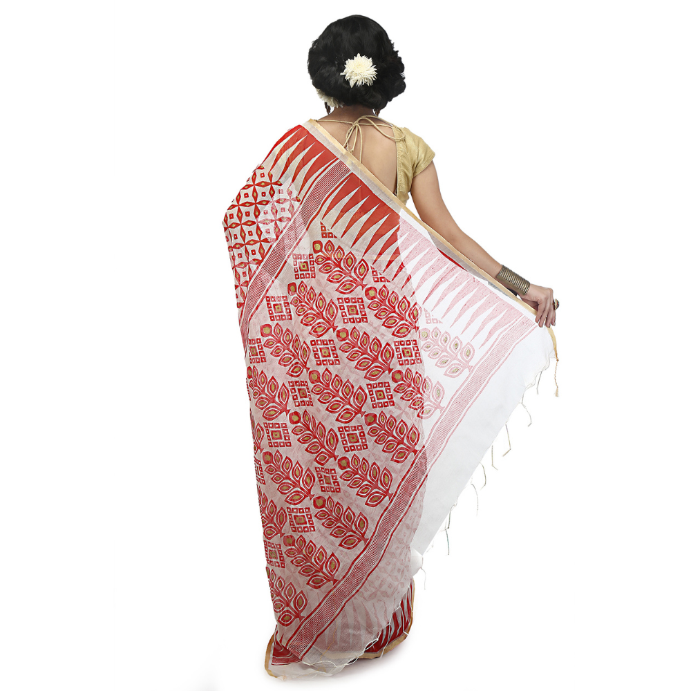 
                  
                    Pure Cotton Floral Print Handloom Saree
                  
                