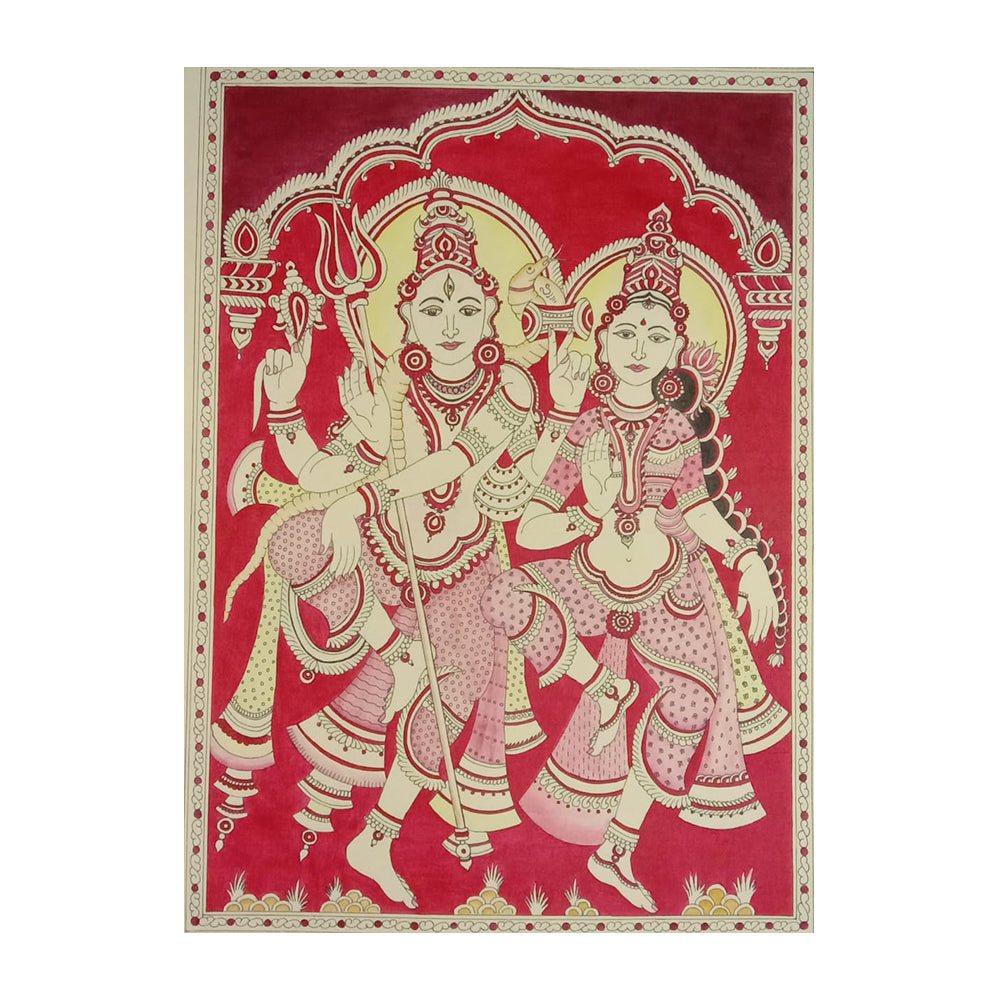 
                  
                    Handmade Kalamkari Shiva and Parvati Painting
                  
                