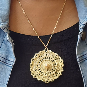 Cream Crochet Locket