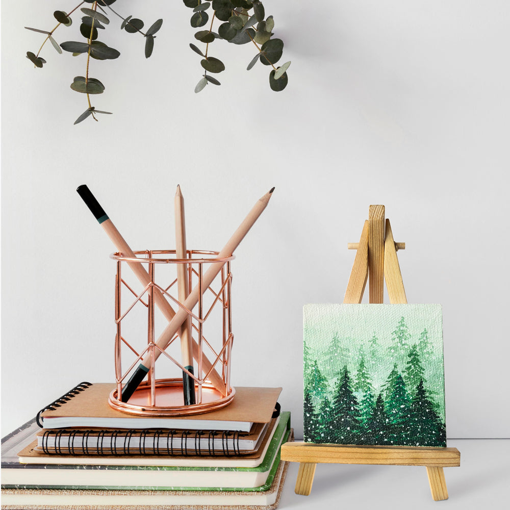 Hand-Painted Mini Canvas Artwork With One Easel