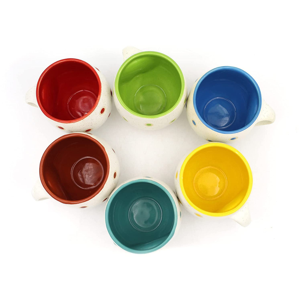 
                  
                    Once & Again Handcrafted Ceramic Multicolor Dot Art Cups (Set of 6)
                  
                