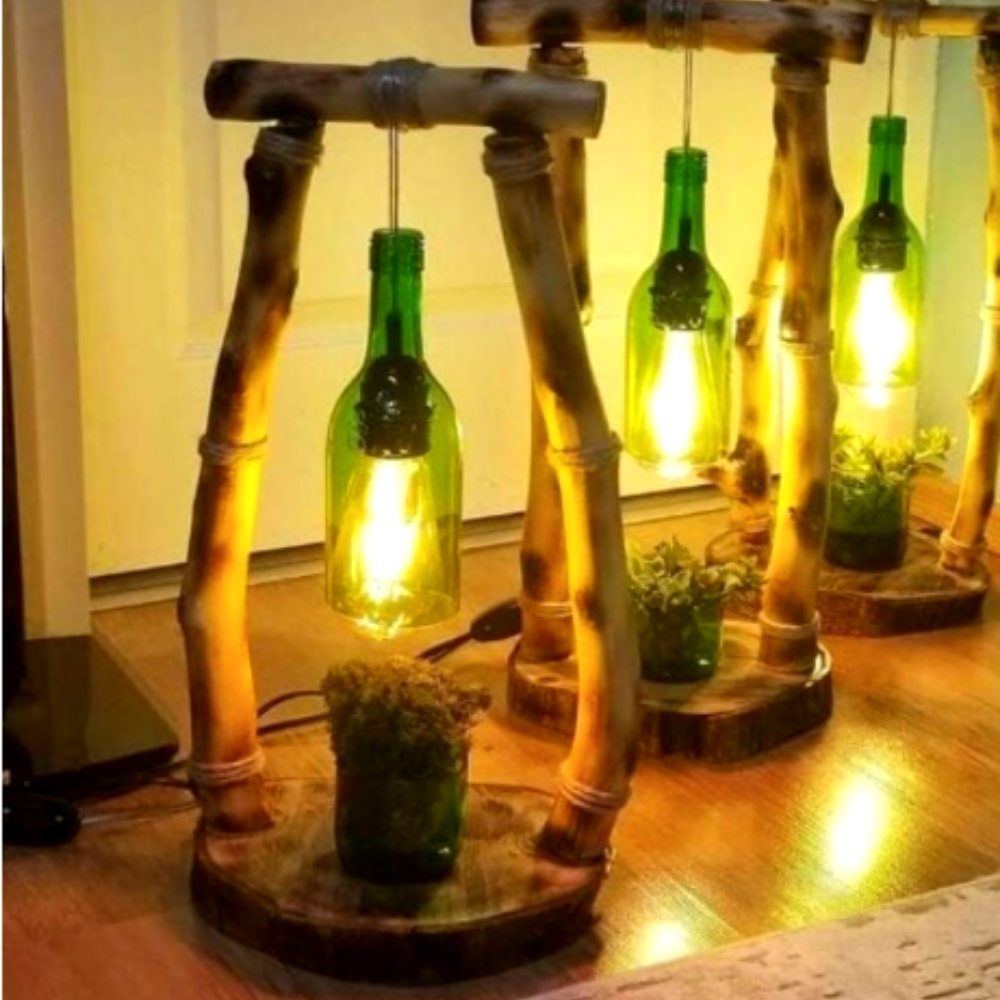 Handmade Lamps with Bottle Hangings