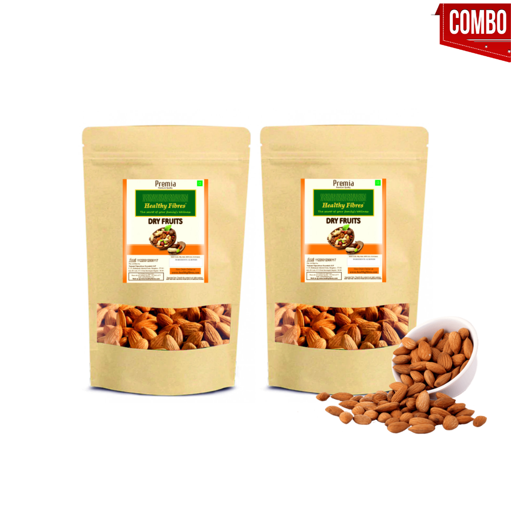 Healthy Fibres Almonds 250gms Combo pack of 2