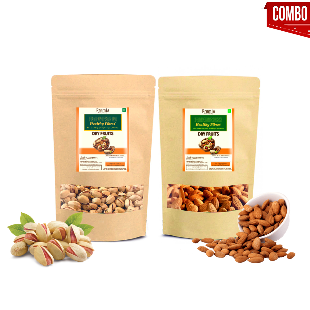Healthy Fibers Almonds 250 gms + Pista gms 100 combo pack