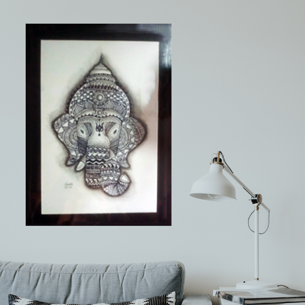 
                  
                    Ganesha - Charcoal Sketch
                  
                