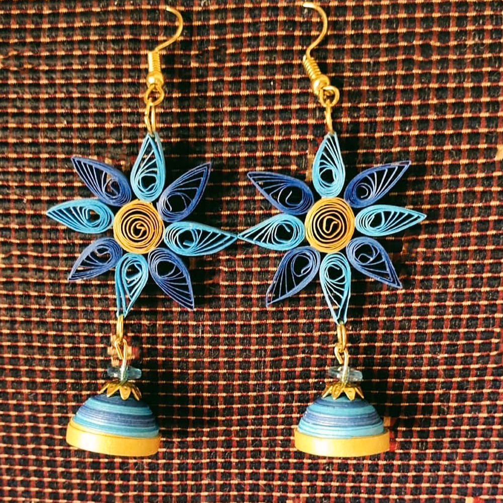 
                  
                    Blue Color Quilling Flower Earrings
                  
                