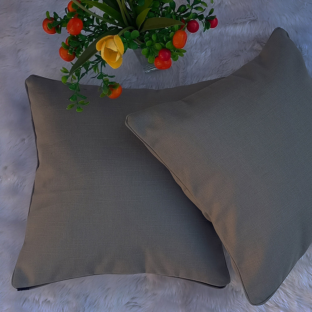 Grey Plain Cushion Cover (Set Of 2)