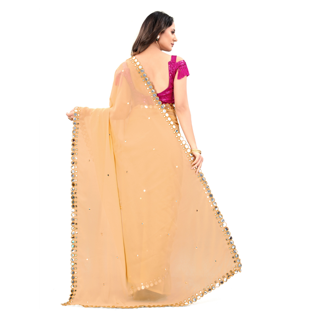 
                  
                    Georgette Beige Colour Saree with Readymade Blouse
                  
                