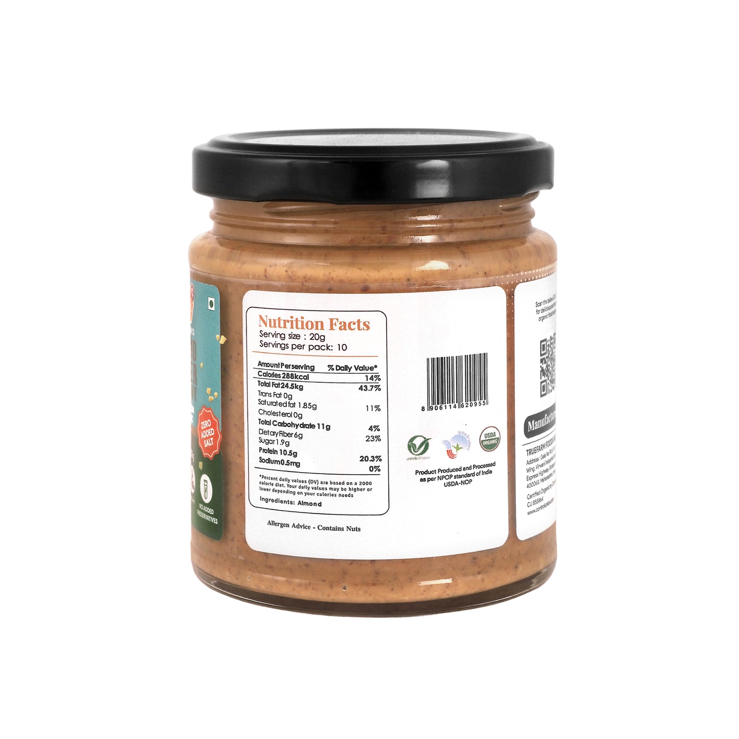 
                  
                    Truefarm Foods Organic Almond Butter - Crunchy (200g)
                  
                