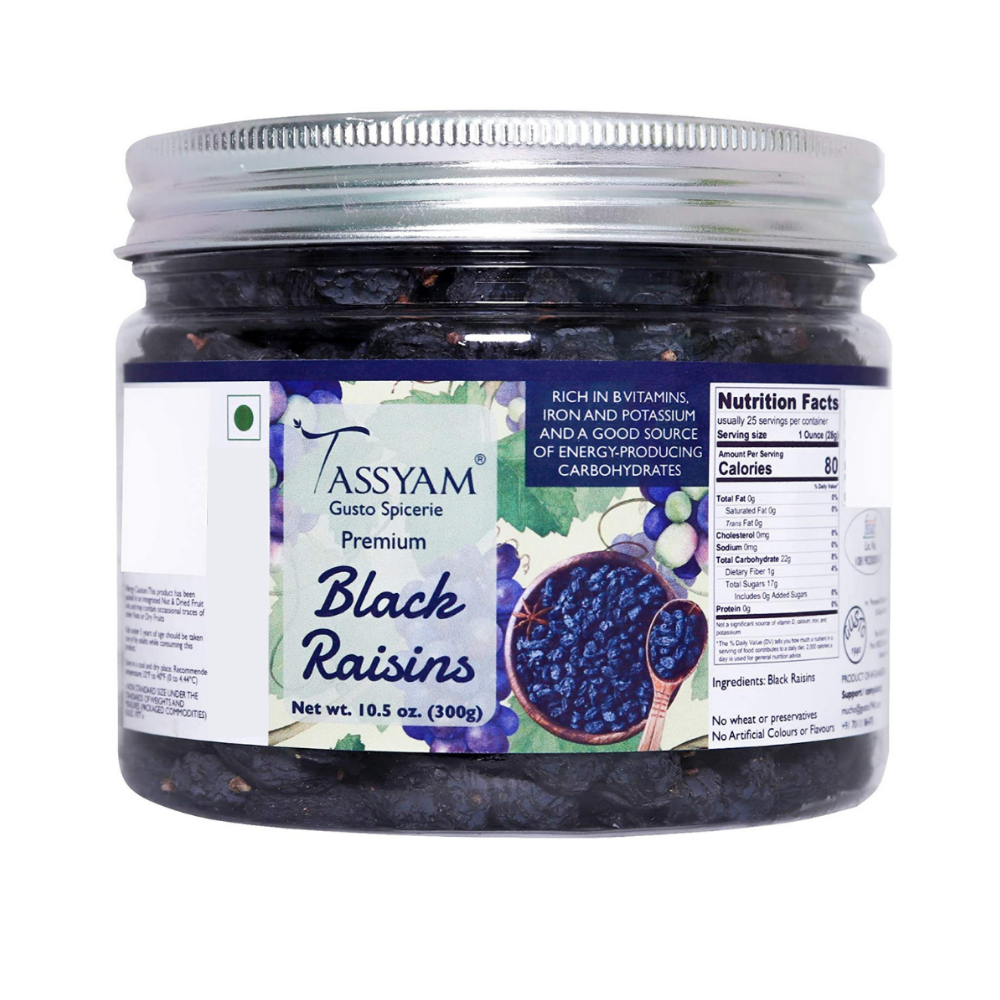 Tassyam Premium Black Raisins Jar (300g)