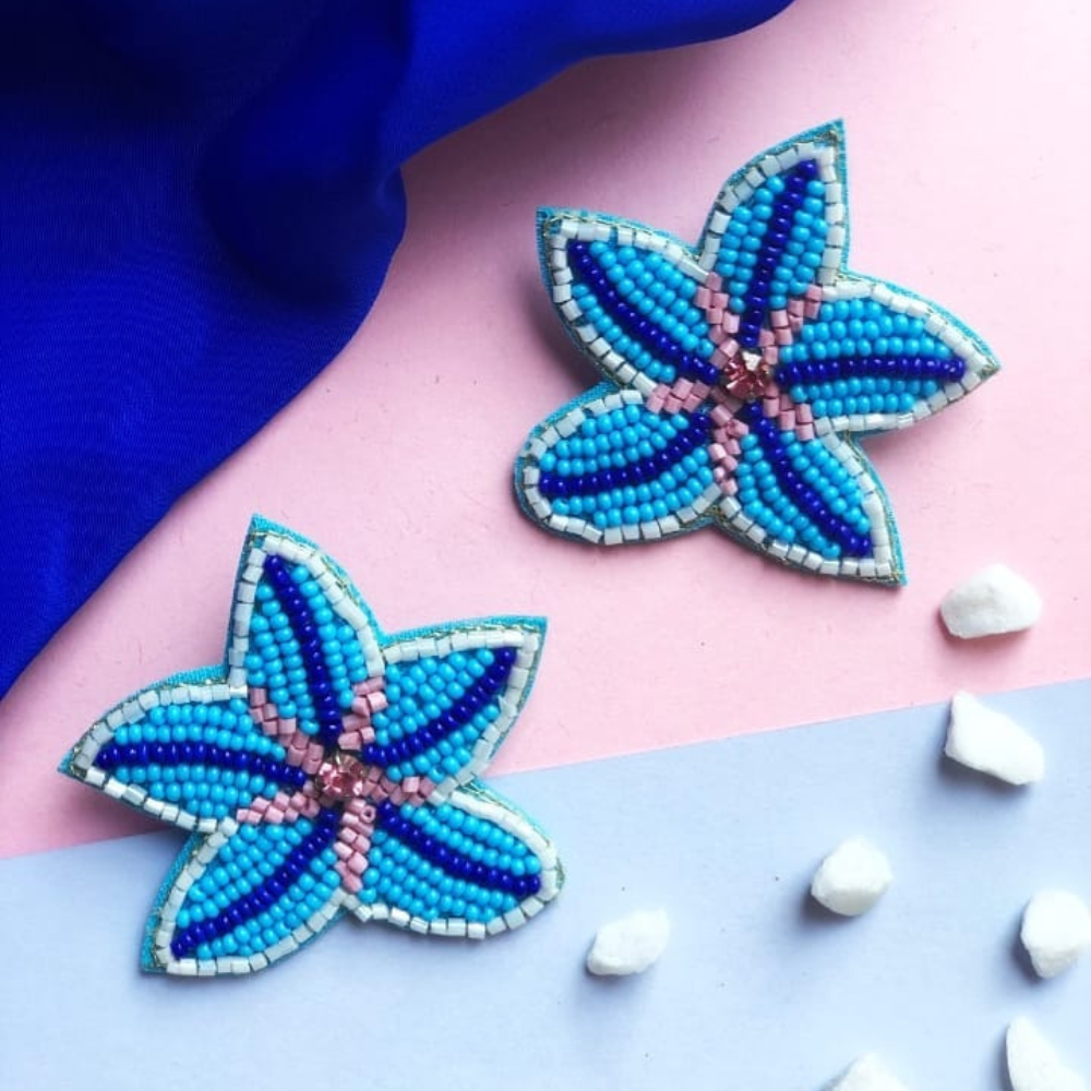A Little Extra Blue Star Earrings