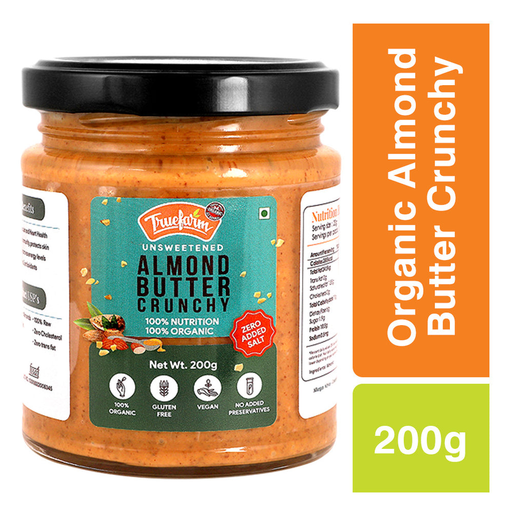 
                  
                    Truefarm Foods Organic Almond Butter - Crunchy (200g)
                  
                