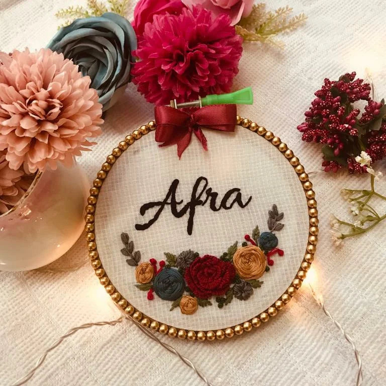 
                  
                    Embroidered Name Hoop Art
                  
                