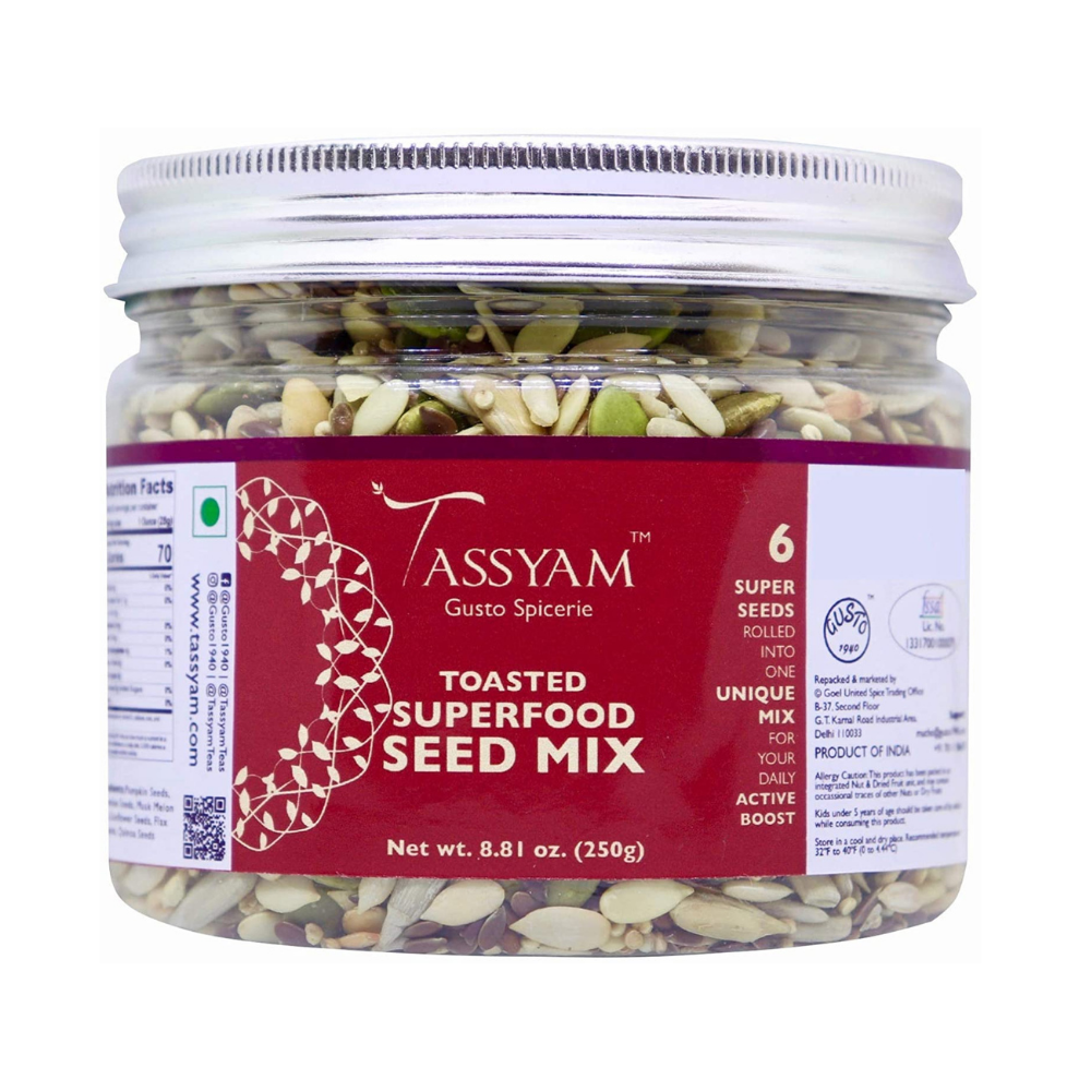 Tassyam Superfood Seed Mix of 6 Toasted Seeds (250g)